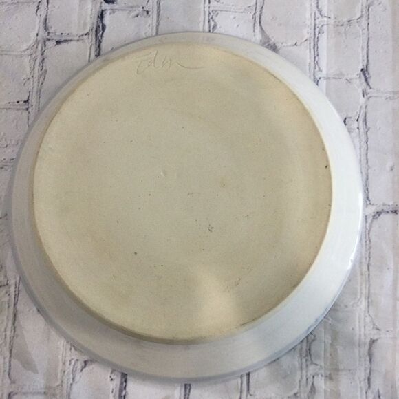 Carl & Eden  Serving Dish Warne Studio Pottery Iris Handed Painted Stoneware - Picture 5 of 7